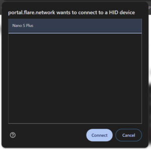 connect to flare portal ledger